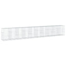 gabionkurv med cover 1000x100x150 cm galvaniseret jern