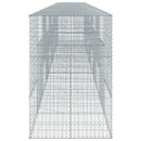 gabionkurv med cover 1000x100x150 cm galvaniseret jern