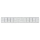 gabionkurv med cover 1200x100x150 cm galvaniseret jern