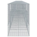 gabionkurv med cover 1200x100x150 cm galvaniseret jern