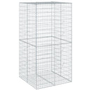 gabionkurv med cover 100x100x200 cm galvaniseret jern