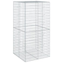 gabionkurv med cover 100x100x200 cm galvaniseret jern