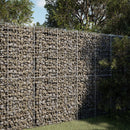 gabionkurv med cover 100x100x200 cm galvaniseret jern