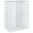 gabionkurv med cover 150x100x200 cm galvaniseret jern