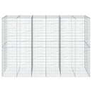 gabionkurv med cover 300x100x200 cm galvaniseret jern
