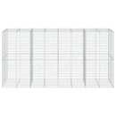 gabionkurv med cover 400x100x200 cm galvaniseret jern