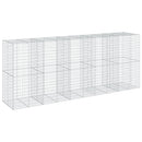 gabionkurv med cover 500x100x200 cm galvaniseret jern