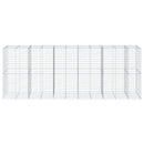 gabionkurv med cover 550x100x200 cm galvaniseret jern