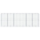 gabionkurv med cover 600x100x200 cm galvaniseret jern