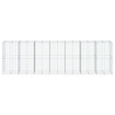 gabionkurv med cover 700x100x200 cm galvaniseret jern