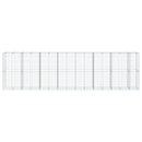 gabionkurv med cover 750x100x200 cm galvaniseret jern