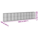 gabionkurv med cover 1000x100x200 cm galvaniseret jern