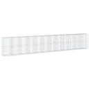 gabionkurv med cover 1200x100x200 cm galvaniseret jern