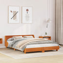 sengeramme uden madras 140x200 cm massivt fyr gyldenbrun