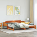 daybed med udtræk 80x200 cm massivt fyrretræ gyldenbrun