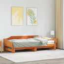 daybed med udtræk 80x200 cm massivt fyrretræ gyldenbrun