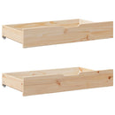 sengeskuffer med hjul 2 stk. 90x55x17 cm massivt fyrretræ