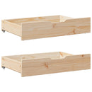 sengeskuffer med hjul 2 stk. 85x55x17 cm massivt fyrretræ