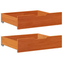 sengeskuffer 2 stk. 75x55x17 cm massivt fyrretræ gyldenbrun