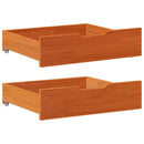 sengeskuffer 2 stk. 65x55x17 cm massivt fyrretræ gyldenbrun