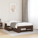 sengeramme 100x200 cm uden madras konstrueret træ brunt eg