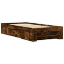 sengeramme 90x200 cm uden madras konstrueret træ røget eg