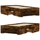 sengeramme 90x200 cm uden madras konstrueret træ røget eg