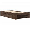 sengeramme 90x200 cm uden madras konstrueret træ brunt eg