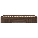 sengeramme 90x200 cm uden madras konstrueret træ brunt eg