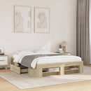 sengestel 135x190 cm konstrueret træ sonoma-eg