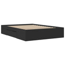 sengestel 120x190 cm konstrueret træ sort
