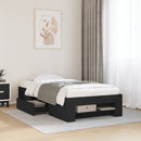 sengeramme 90x190 cm konstrueret træ sort