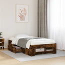sengeramme 90x190 cm uden madras konstrueret træ røget eg