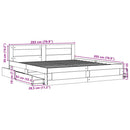 Sengeramme med hovedgærde uden madras Hvid 200x200 cm