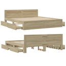 sengeramme med sengegavl 180x200 cm konstrueret træ sonoma-eg