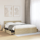 sengeramme med sengegavl 160x200 cm konstrueret træ sonoma-eg