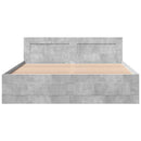 sengeramme med sengegavl 160x200 cm konstrueret træ betongrå