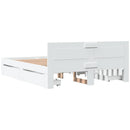 sengeramme med sengegavl 150x200 cm konstrueret træ hvid