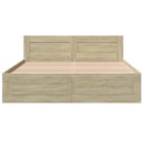 sengeramme med sengegavl 150x200 cm konstrueret træ sonoma-eg