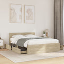 sengeramme med sengegavl 140x200 cm konstrueret træ sonoma-eg