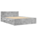 sengeramme med sengegavl 140x200 cm konstrueret træ betongrå