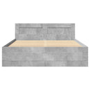sengeramme med sengegavl 140x200 cm konstrueret træ betongrå