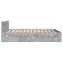 sengeramme med sengegavl 140x200 cm konstrueret træ betongrå