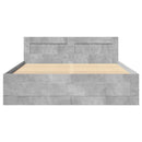 sengeramme med sengegavl 120x200 cm konstrueret træ betongrå