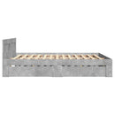 sengeramme med sengegavl 120x200 cm konstrueret træ betongrå