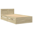 sengeramme med sengegavl 100x200 cm konstrueret træ sonoma-eg