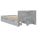 sengeramme med sengegavl 90x200 cm konstrueret træ betongrå