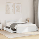 Sengeramme med hovedgærde uden madras Hvid 140x190 cm