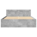 sengeramme med sengegavl 120x190 cm konstrueret træ betongrå