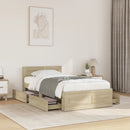 sengeramme med sengegavl 90x190 cm konstrueret træ sonoma-eg